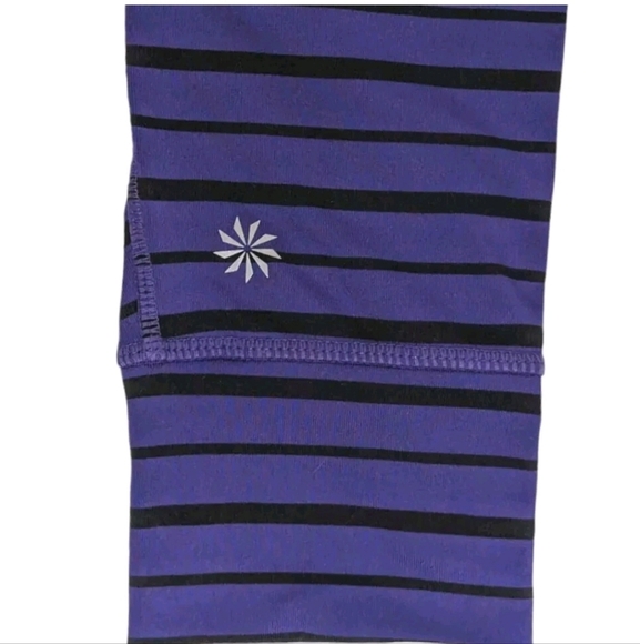 Athleta Relay Purple Stripe Tight/Legging Sz M EUC - Picture 4 of 14